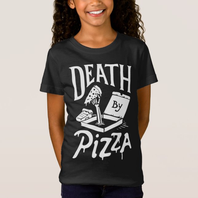 Tod durch Pizza lustig T-Shirt (Vorderseite)