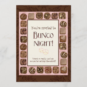 Tod durch Schokolade-Bunco-Party Einladung
