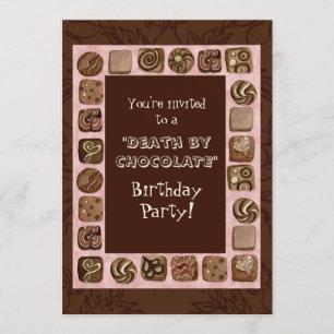 Tod durch Schokolade Geburtstagsparty Einladung