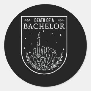 Tod eines Bachelor Spooky Jahreszeit Hochzeit Brid Runder Aufkleber
