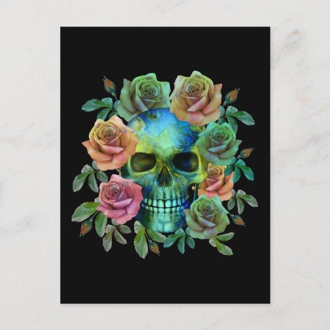 TOD GRÜNE FÄHIGKEIT MIT BLUME POSTKARTE (Vorderseite)