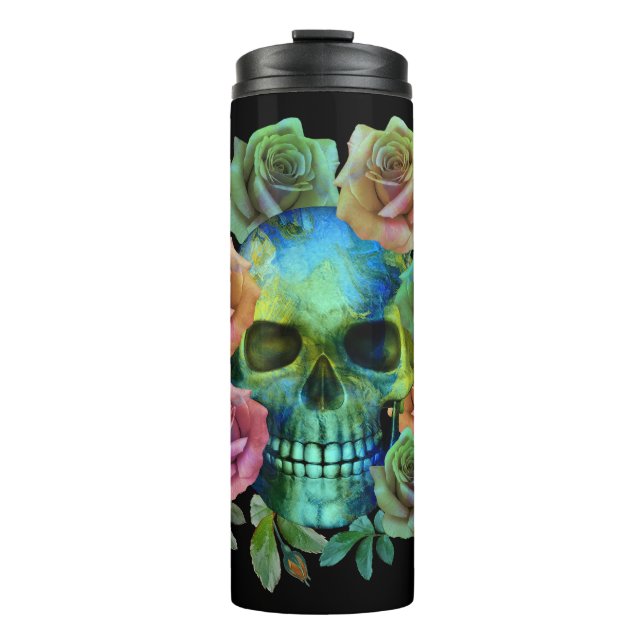 TOD GRÜNE FÄHIGKEIT MIT BLUME THERMOSBECHER (Vorderseite)