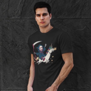 Tod im Einhorn-Cartoon T-Shirt