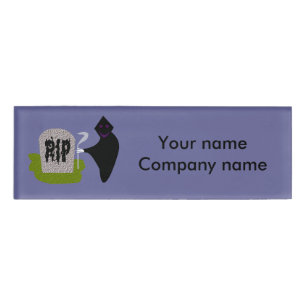 Tod im Friedhof Halloween Name Tag Namenschild