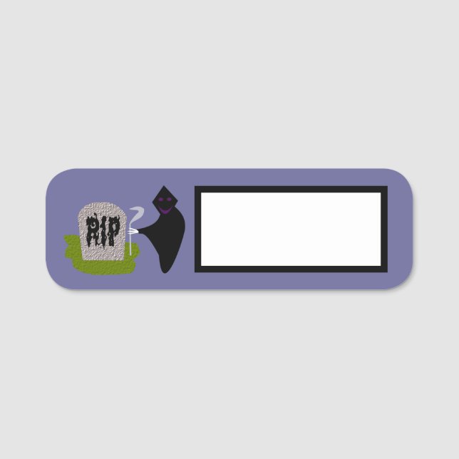 Tod im Friedhof Halloween Namensschild (Vorderseite)