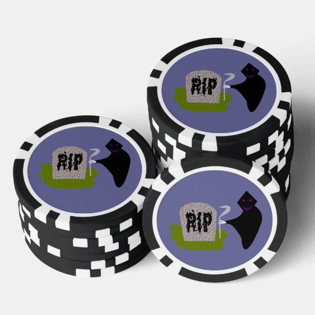 Tod im Friedhof Halloween Pokerchips (Stapel)