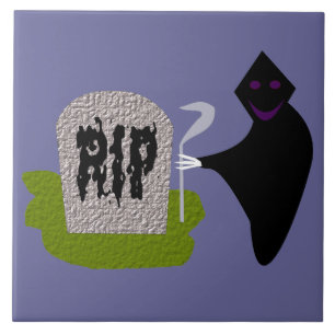 Tod im Friedhof Halloween-Tile Fliese