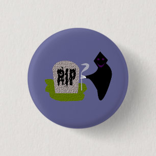 Tod im Halloween-Friedhof Button