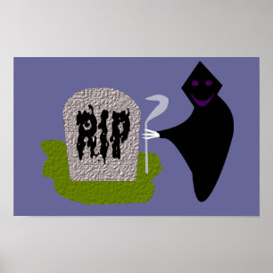 Tod im Halloween-Poster des Friedhofs Poster