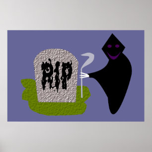 Tod im Halloween-Poster des Friedhofs Poster