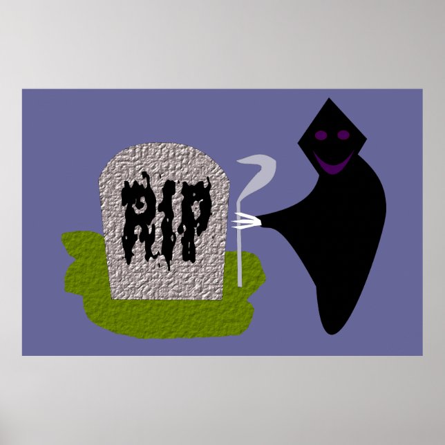 Tod im Halloween-Poster des Friedhofs Poster (Vorne)