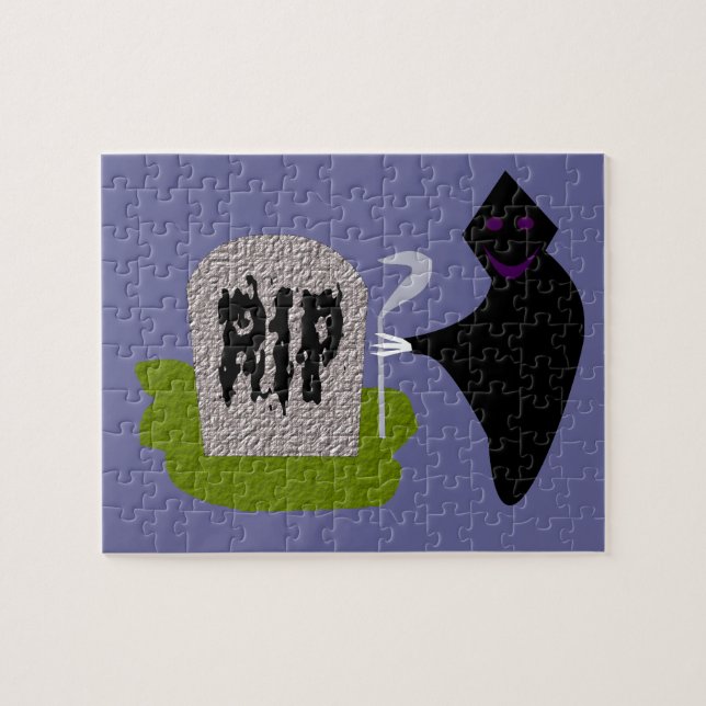 Tod im Halloween-Puzzle des Friedhofs Puzzle (Horizontal)
