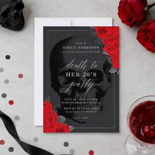 Tod in der Party Einladung der 20 mit Rote Rosen