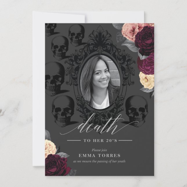 Tod in meinem 20er-Party Einladung (Vorderseite)