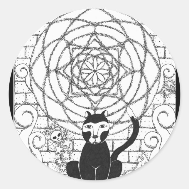Tod - Kitty der Apokalypse Runder Aufkleber (Vorderseite)