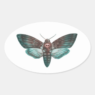 Tod-köpfiges Hawkmoth Ovaler Aufkleber