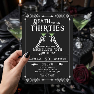 Tod meinen 30ern Trendiger Gothic 40. Geburtstag Einladung