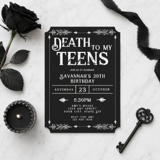 Tod meinen Teenager-Trend Gothic 20. Geburtstag Einladung