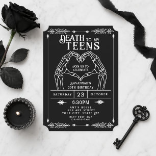 Tod meiner Teenager-Trend Gothic 20. Geburtstag Einladung