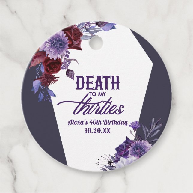 Tod meines dreißigjährigen Blumenhandels 40. Gebur Geschenkanhänger (Vorderseite)