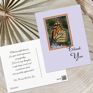 Tod oder Beileid Danke Postcard — Schmetterling Postkarte