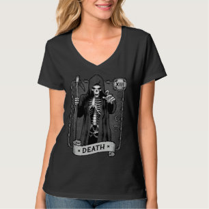 Tod Tarotkarte Okkult Dunkler Sensenmann Astrologi T-Shirt