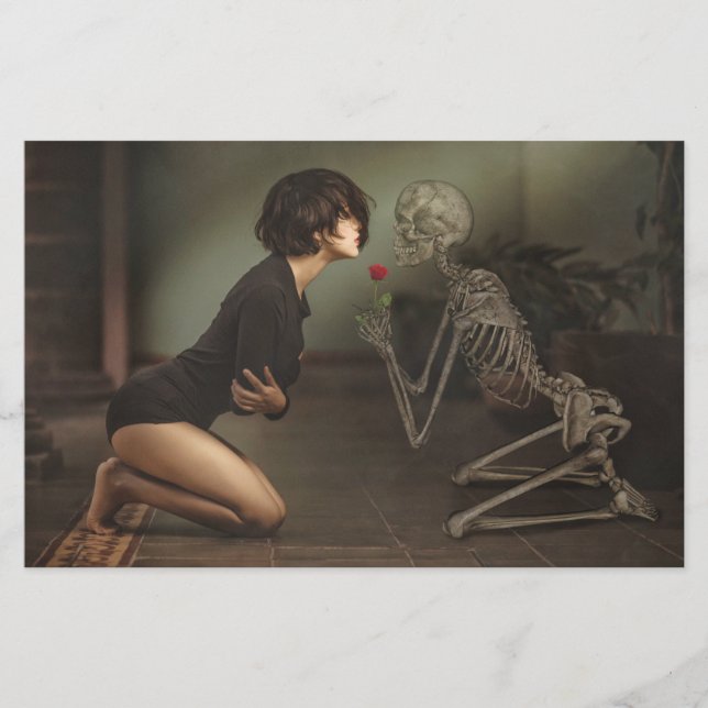 Tod und junge Frau Briefpapier (Vorderseite)