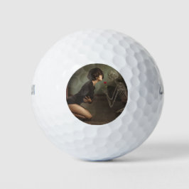 Tod und junge Frau Golfball
