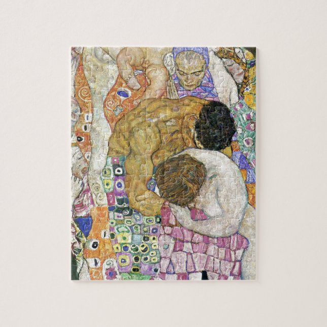 Tod und Leben durch Gustav Klimt Puzzle (Vertikal)