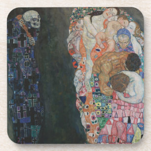 Tod und Leben durch Gustav Klimt Vintager Jugendst Getränkeuntersetzer