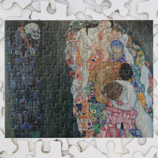 Tod und Leben durch Gustav Klimt Vintager Jugendst Puzzle