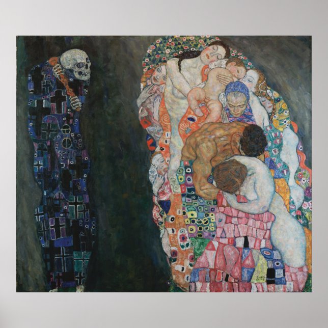 Tod und Leben von Gustav Klimt Poster (Vorne)