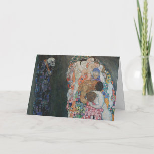 Tod und Leben von Gustav Klimt Vintage Art Nouveau Karte