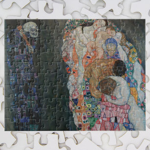 Tod und Leben von Gustav Klimt Vintage Art Nouveau Puzzle