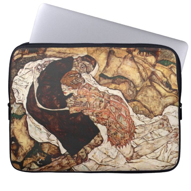 Tod und Maiden von Egon Schiele Laptopschutzhülle (Vorderseite)