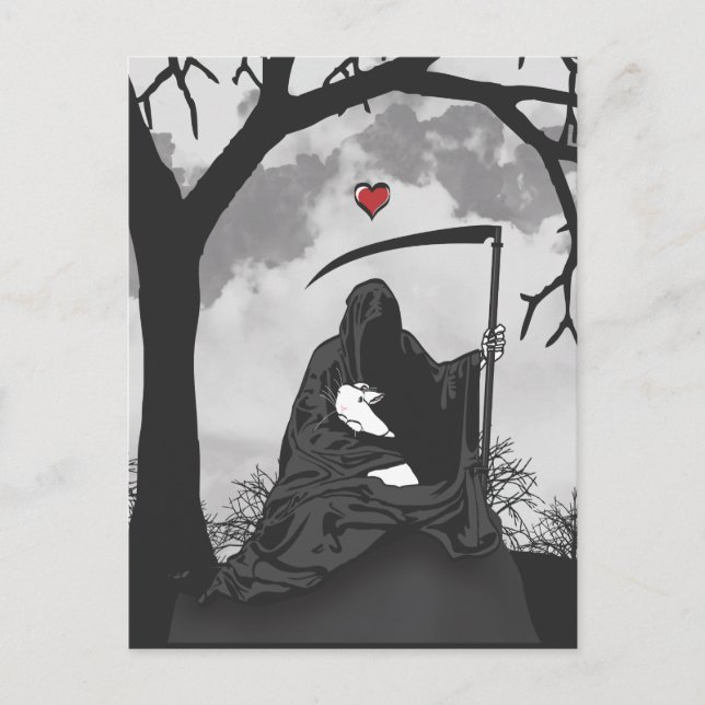 TOD UND SEIN BUNNY POSTKARTE (Vorderseite)