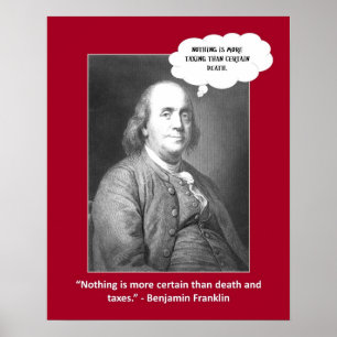 Tod und Steuern Zitat lustige Wortspiele Poster