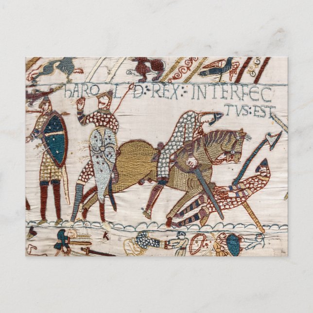 Tod von König Harold (Bayeux Tapestry) Postkarte (Vorderseite)