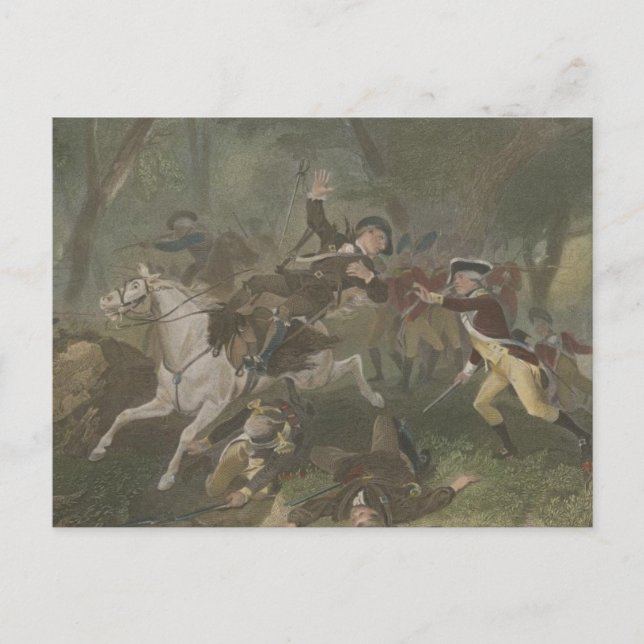 Tod von Patrick Ferguson am King's Mountain Postkarte (Vorderseite)