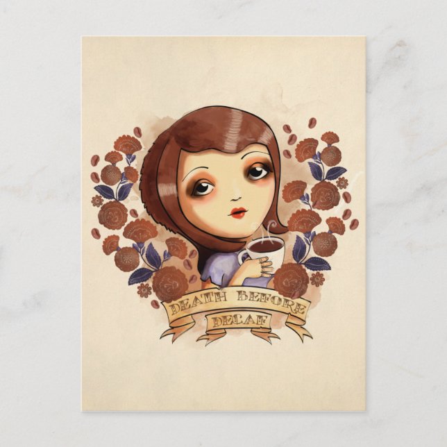 Tod vor Decaf Postkarte (Vorderseite)