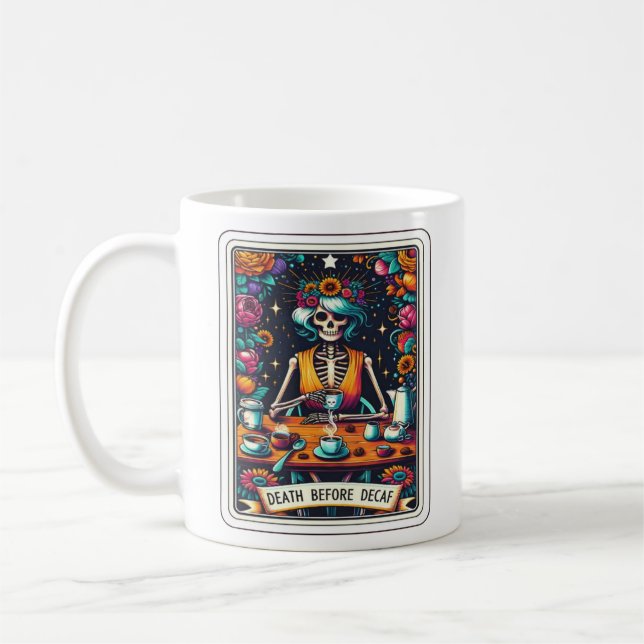 Tod vor der Entf-Tarot-Kartensammlung Kaffeetasse (Links)