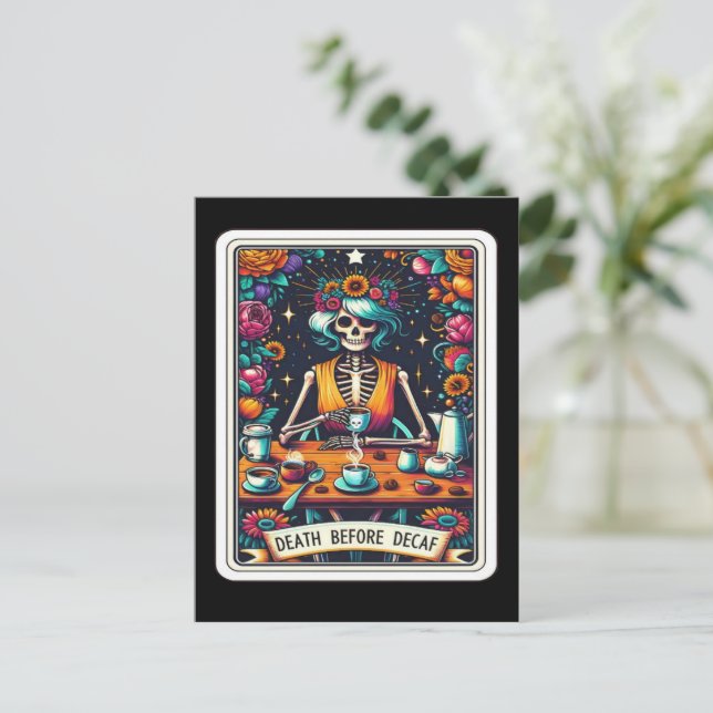 Tod vor der Entf-Tarot-Kartensammlung Postkarte (Stehend Vorderseite)