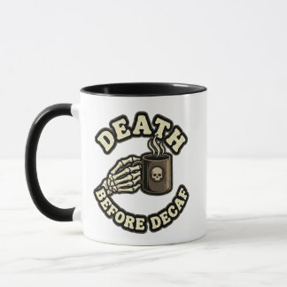 Tod vor Entkoffeinierung | Lustiger Retro-Totenkop Tasse