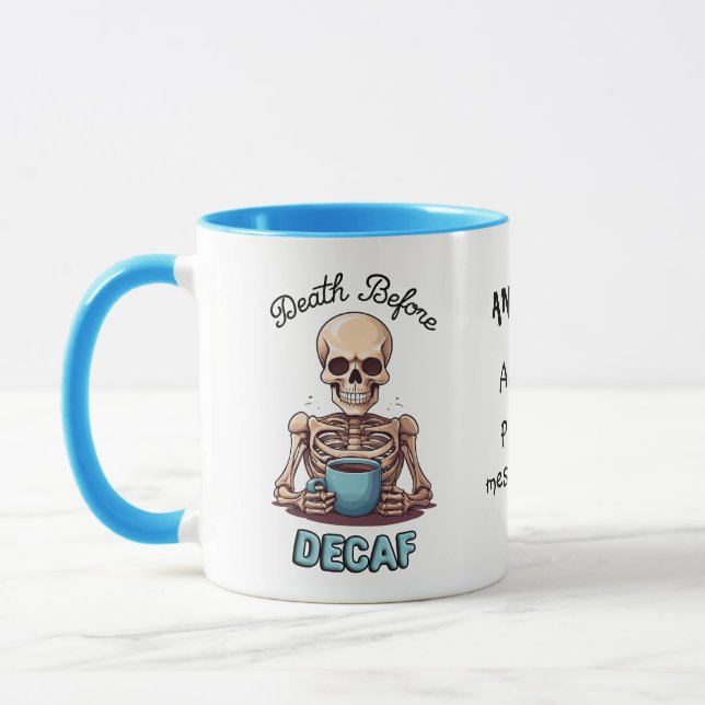 Tod vor Zehnkampf; Kaffeesatz Tasse (Links)