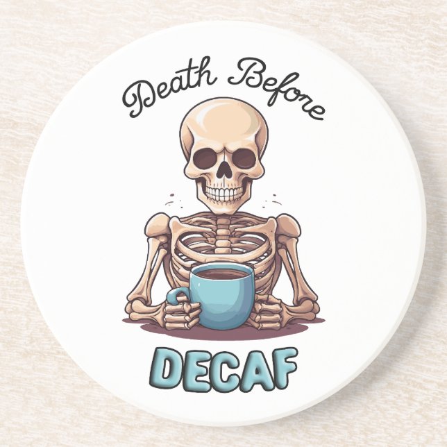Tod vor Zehntel; Kaffeesüchtige Getränkeuntersetzer (Vorne)