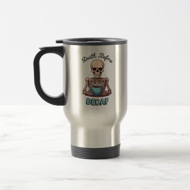 Tod vor Zehntel; Kaffeesüchtige Reisebecher (Links)