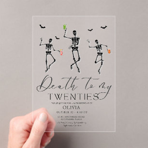 Tod zu meinem zwanzigsten Halloween, 30. Geburtsta Acryleinladungen