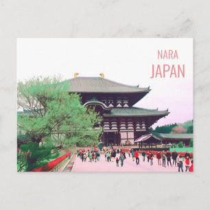 Todai-ji Nara Tempelschrein Japanischer Reisen Postkarte