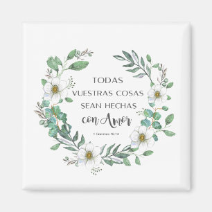 Todas vuestras cosas spanischer Bibelvers Magnet