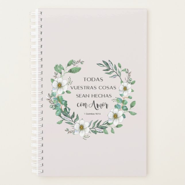 Todas vuestras cosas spanischer Bibelverse Planer (Vorderseite)